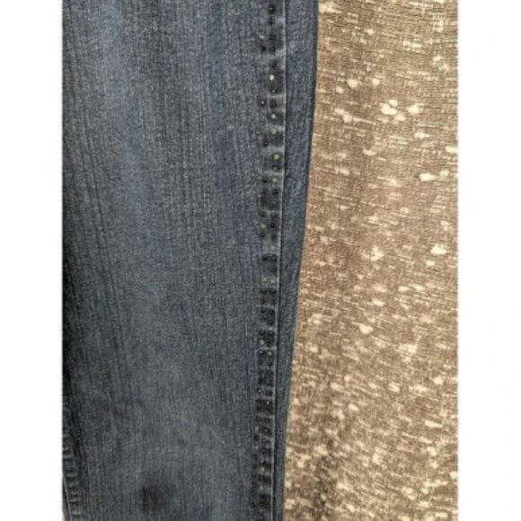 V.S.H. Embellished Rhinestone Dark Wash Women's Jeans Size 12 Y2K - Picture 2 of 4